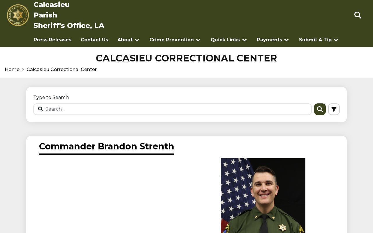 Calcasieu Correctional Center facility and release contact information
