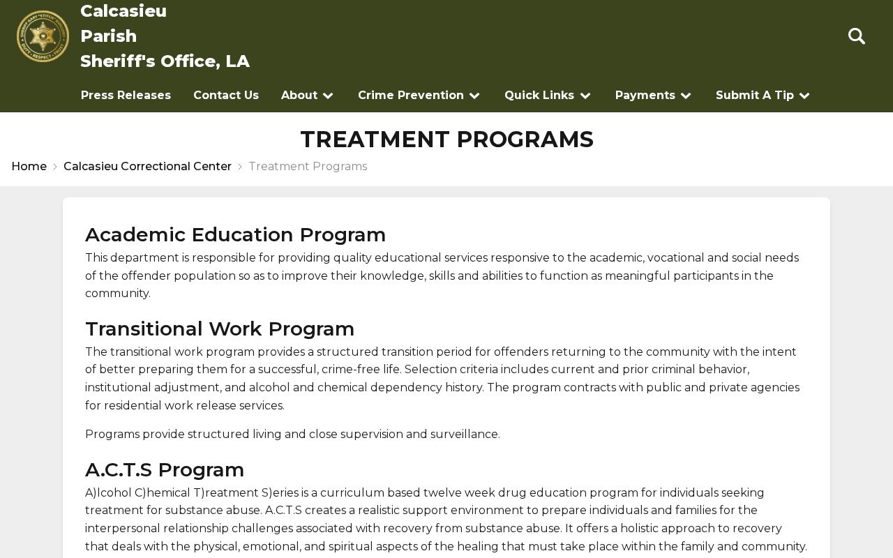 Women’s Correctional Services treatment and release transition programs